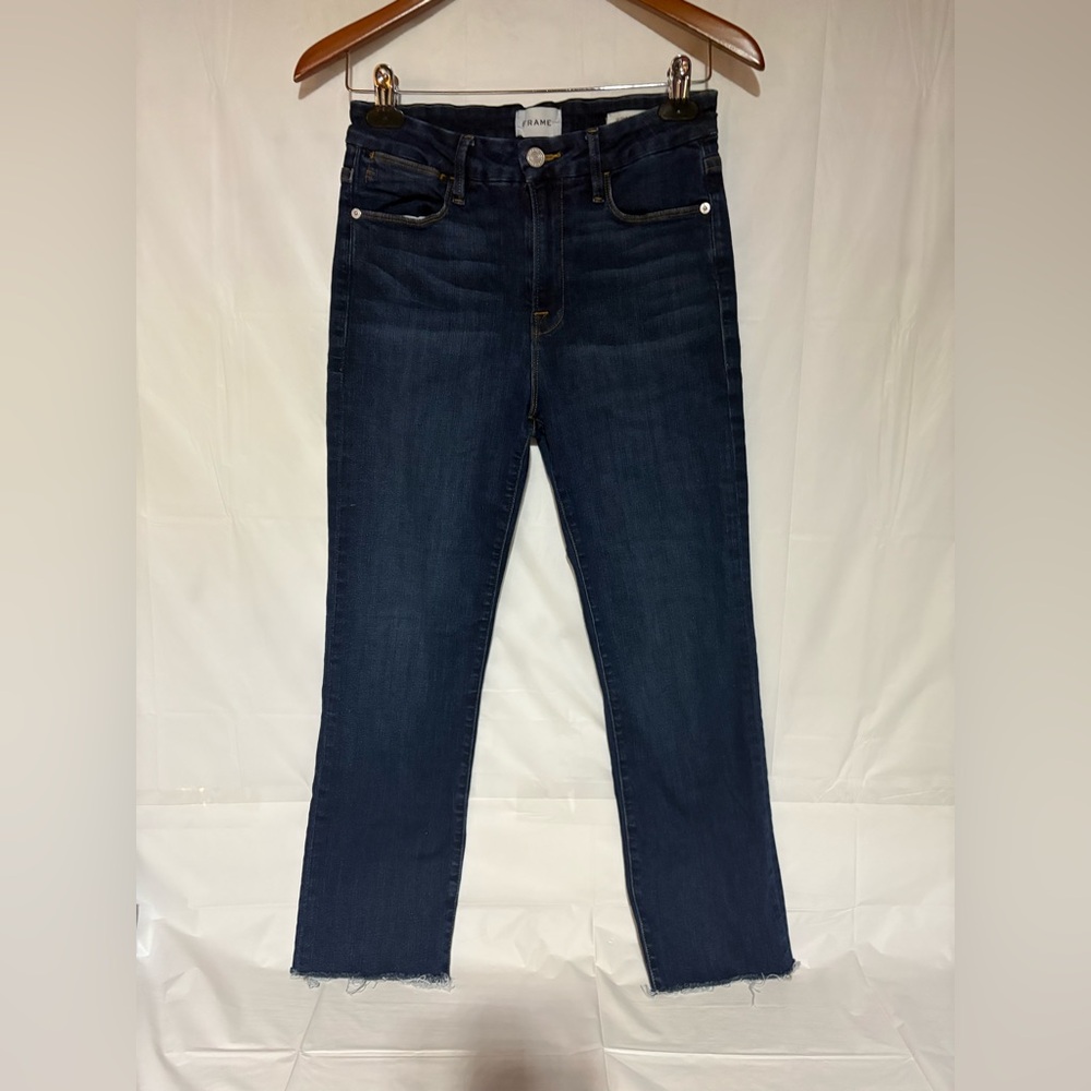 Frame Denim Women's Straight Leg Jeans - Dark Blue